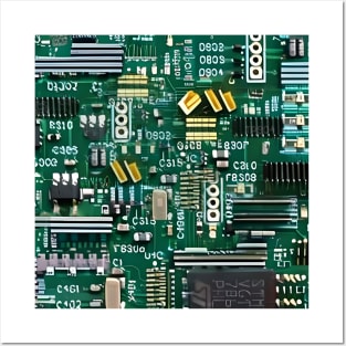 Computer Circuit Board Posters and Art